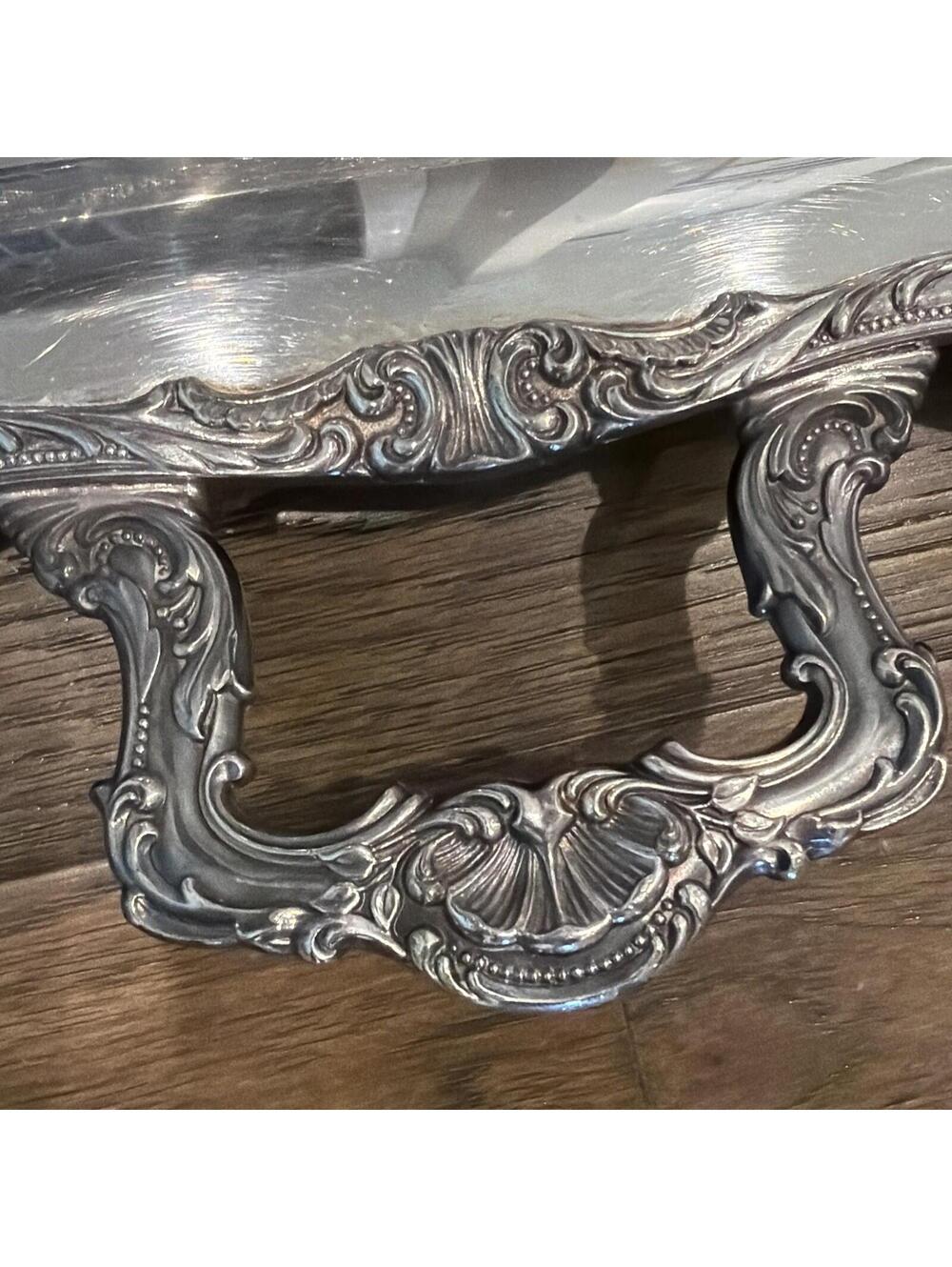 Wm Rogers Spring Flower #290 Silverplate Waiter Tray 24” Large Ornate - Picture 2 of 12